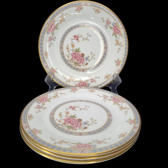 4 Royal Doulton England "Canton" Salad Plates 8" H 5052 MCM 1977 Gold Trim - Picture 2 of 9